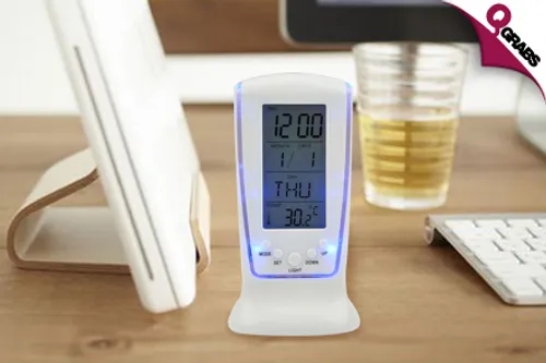 From QR25 Never Lose Track of Time With a Digital Desk Clock Including Temperature Display! (QR49 Value)